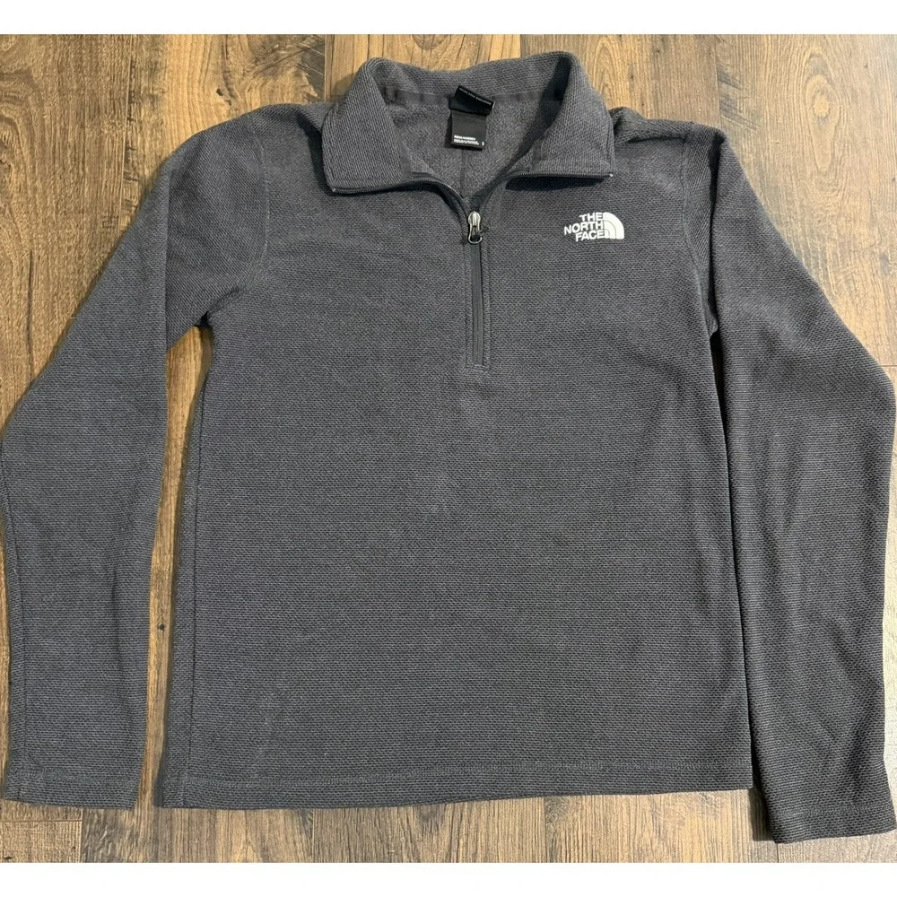 THE NORTH FACE Men's Small Quarter 1/4 Zip Black Fleece Pullover Sweater